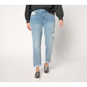 Ryan Simkhai Eyeshop Women's Petite Pants 20WP Margot Girlfriend Blue